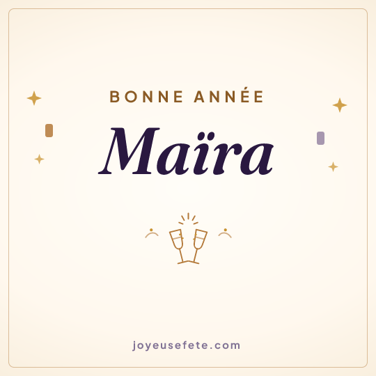 Image carrée « Bonne année Maïra » pour WhatsApp