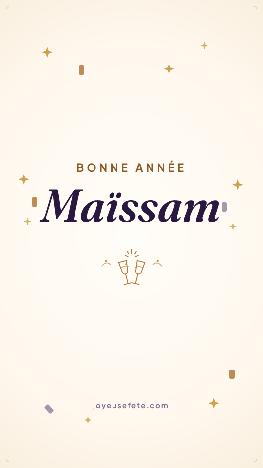 Image « Bonne année Maïssam » au format story