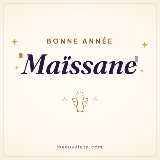 Image carrée « Bonne année Maïssane » pour WhatsApp