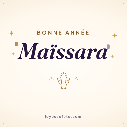 Image carrée « Bonne année Maïssara » pour WhatsApp