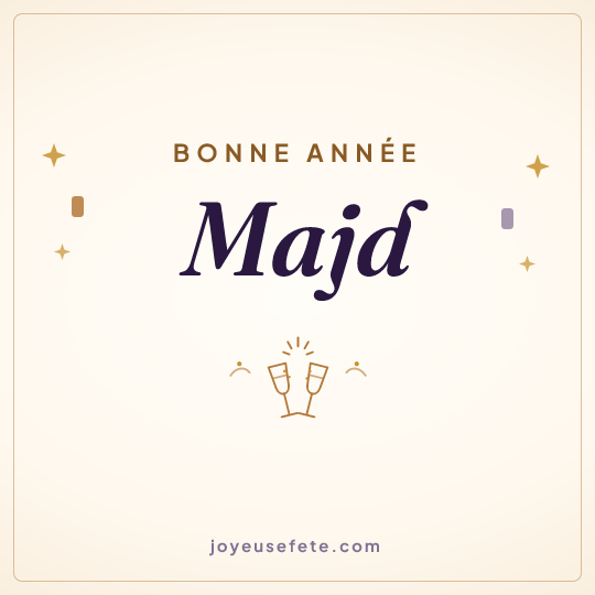 Image carrée « Bonne année Majd » pour WhatsApp