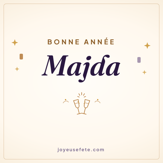 Image carrée « Bonne année Majda » pour WhatsApp