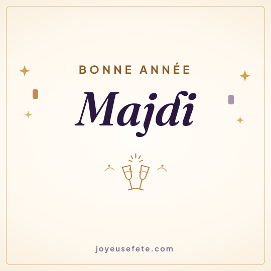 Image carrée « Bonne année Majdi » pour WhatsApp