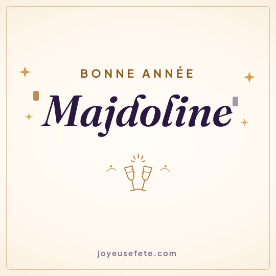 Image carrée « Bonne année Majdoline » pour WhatsApp