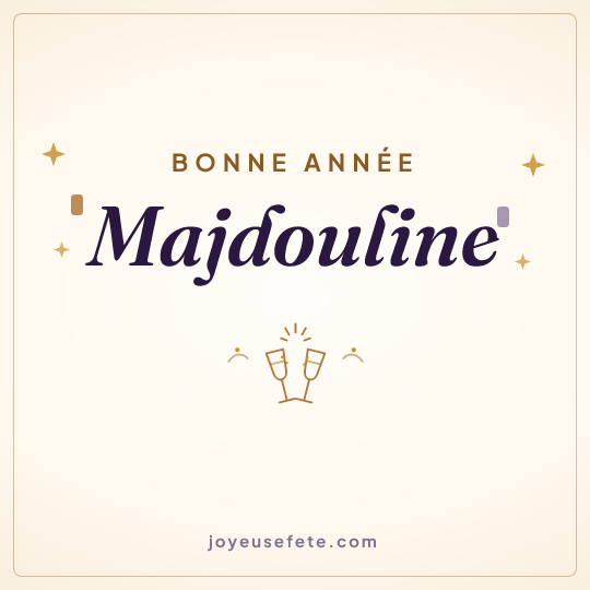 Image carrée « Bonne année Majdouline » pour WhatsApp