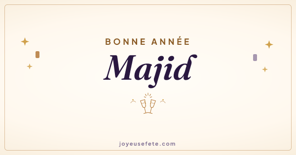 Image « Bonne année Majid » au format large