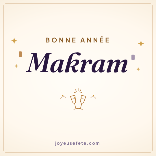 Image carrée « Bonne année Makram » pour WhatsApp