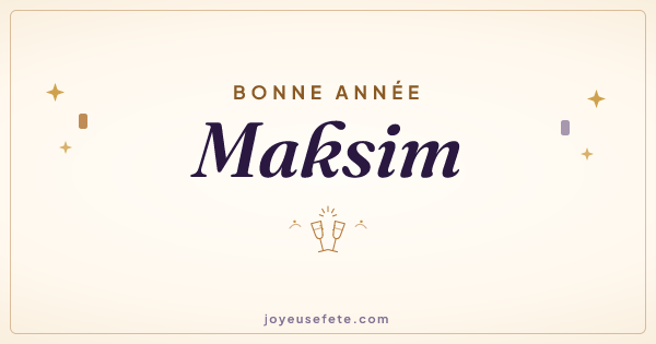 Image « Bonne année Maksim » au format large