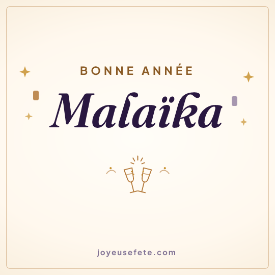 Image carrée « Bonne année Malaïka » pour WhatsApp
