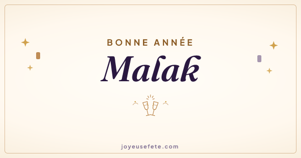 Image « Bonne année Malak » au format large