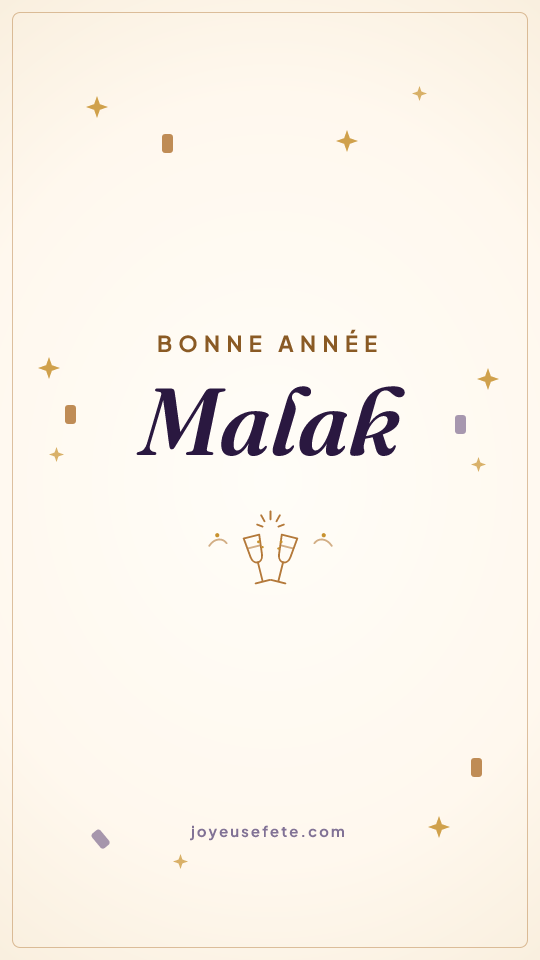 Image « Bonne année Malak » au format story