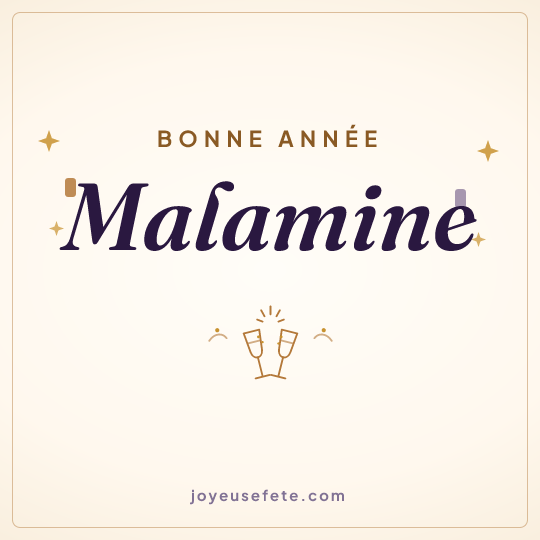 Image carrée « Bonne année Malamine » pour WhatsApp