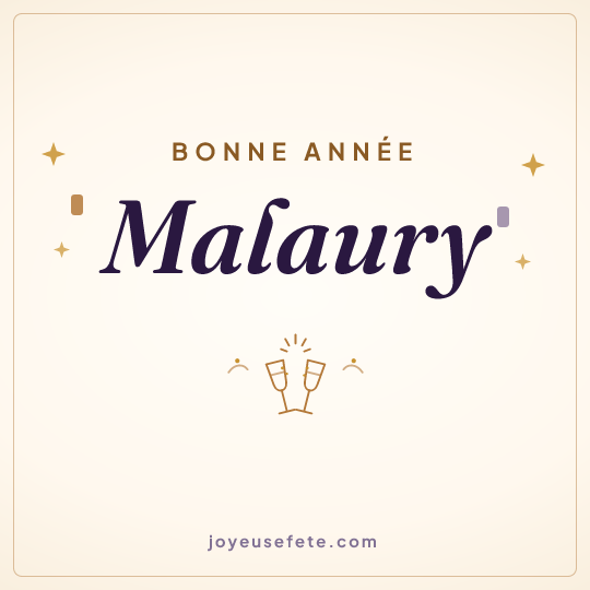 Image carrée « Bonne année Malaury » pour WhatsApp