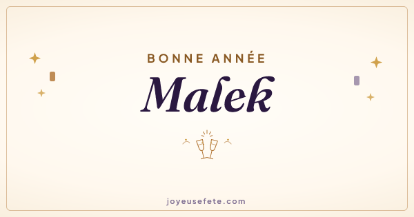 Image « Bonne année Malek » au format large