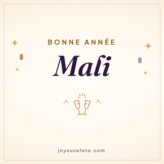 Image carrée « Bonne année Mali » pour WhatsApp