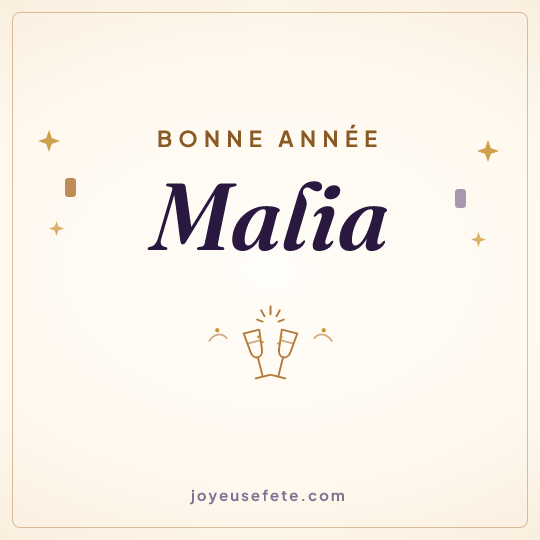 Image carrée « Bonne année Malia » pour WhatsApp