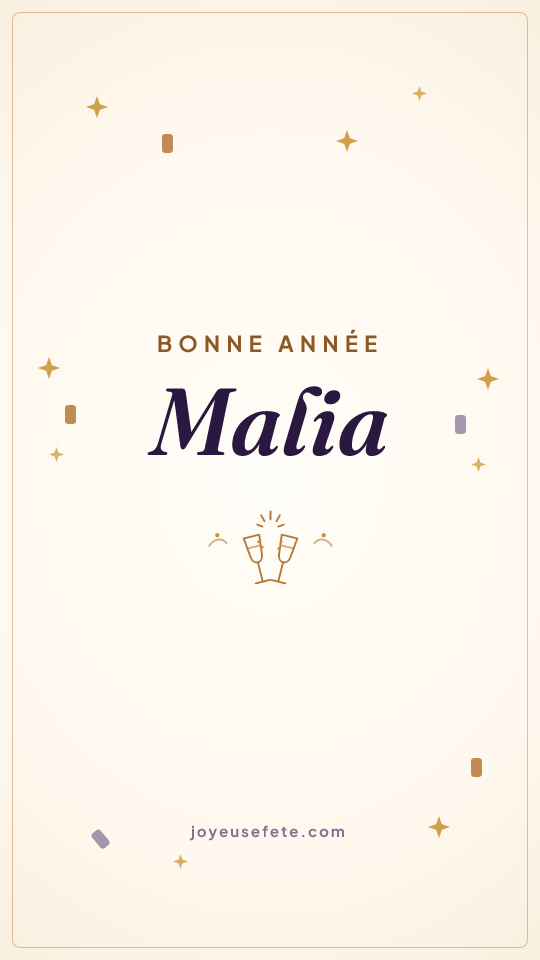 Image « Bonne année Malia » au format story