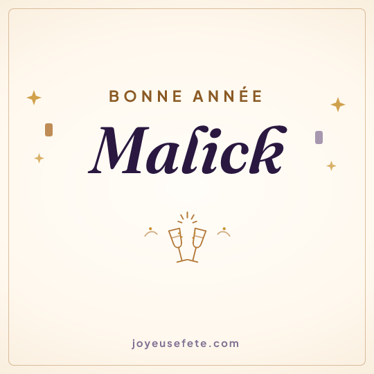 Image carrée « Bonne année Malick » pour WhatsApp