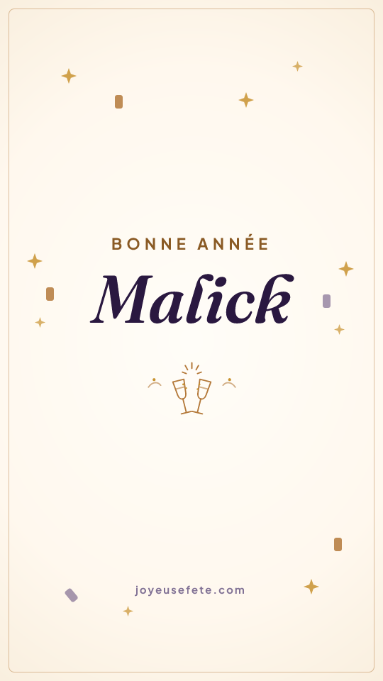Image « Bonne année Malick » au format story