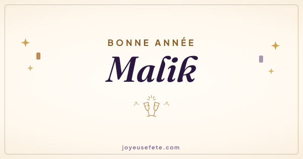Image « Bonne année Malik » au format large