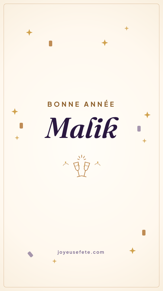 Image « Bonne année Malik » au format story