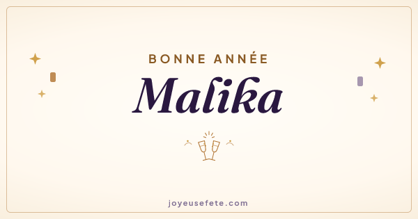 Image « Bonne année Malika » au format large
