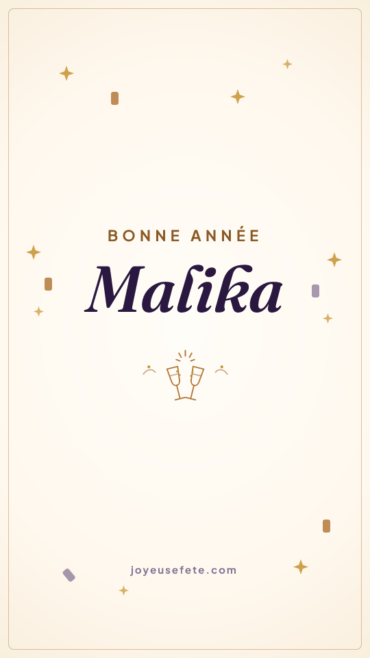 Image « Bonne année Malika » au format story