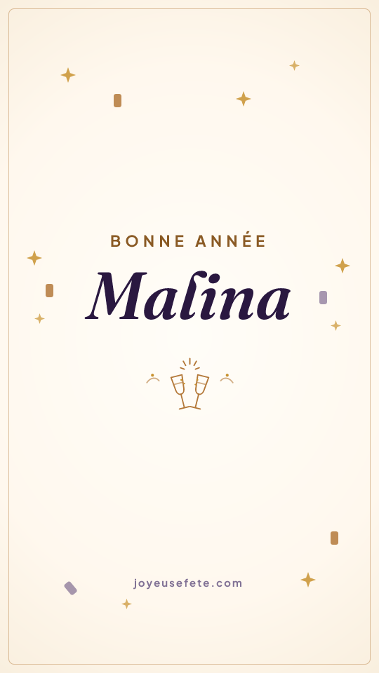 Image « Bonne année Malina » au format story