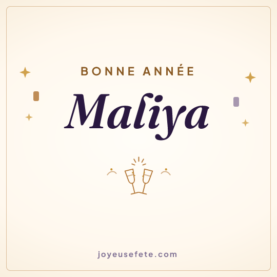 Image carrée « Bonne année Maliya » pour WhatsApp