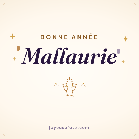 Image carrée « Bonne année Mallaurie » pour WhatsApp