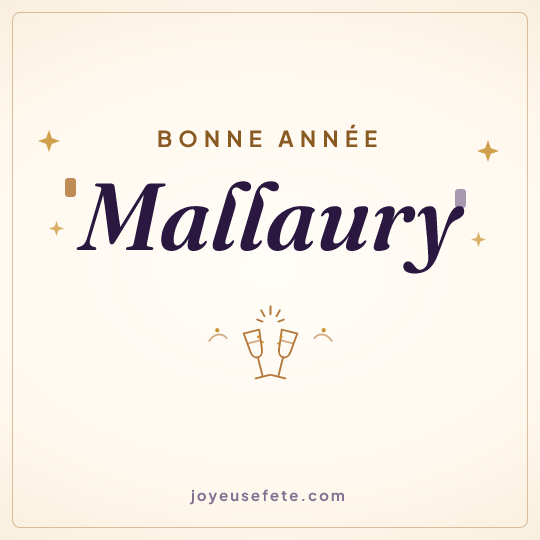 Image carrée « Bonne année Mallaury » pour WhatsApp