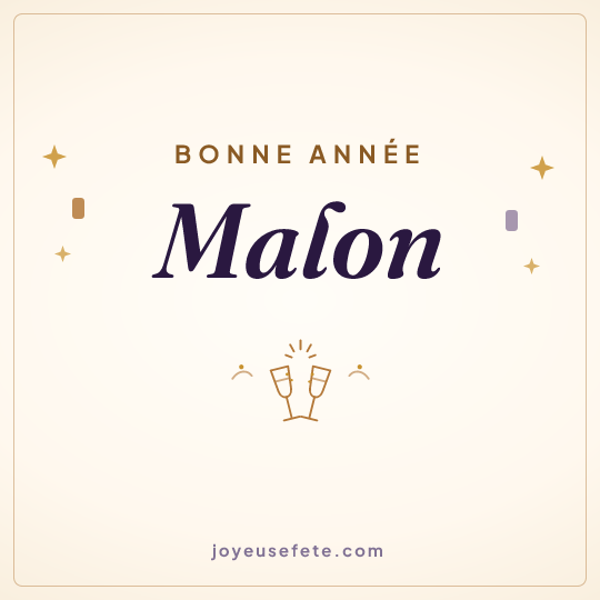 Image carrée « Bonne année Malon » pour WhatsApp