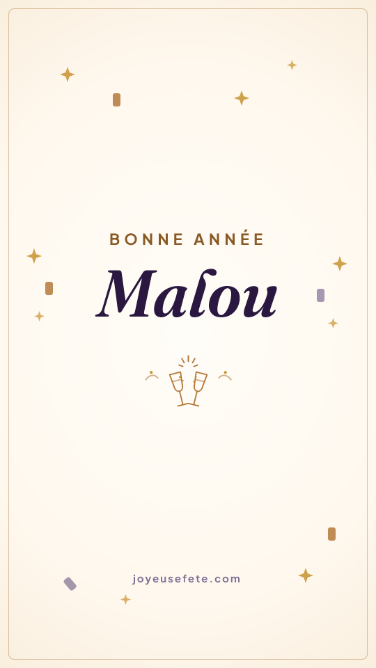 Image « Bonne année Malou » au format story