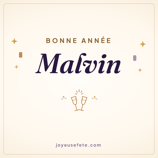 Image carrée « Bonne année Malvin » pour WhatsApp