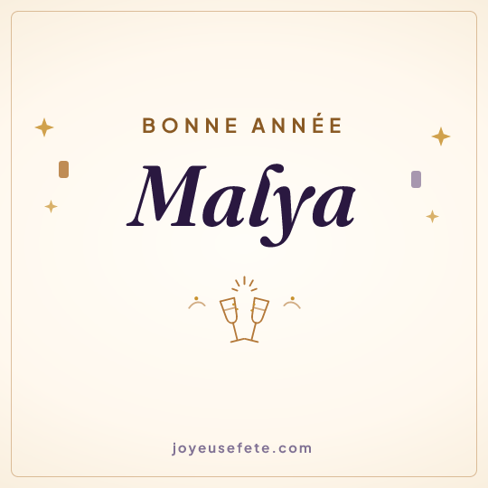 Image carrée « Bonne année Malya » pour WhatsApp