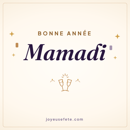 Image carrée « Bonne année Mamadi » pour WhatsApp