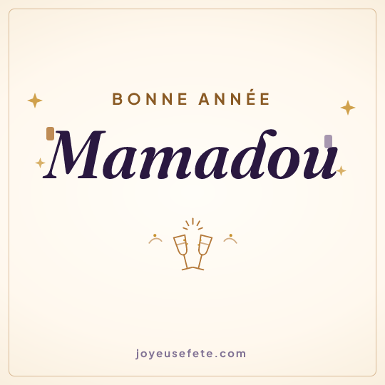 Image carrée « Bonne année Mamadou » pour WhatsApp