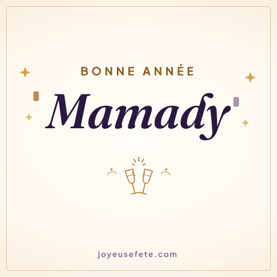 Image carrée « Bonne année Mamady » pour WhatsApp