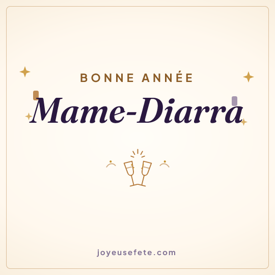 Image carrée « Bonne année Mame-Diarra » pour WhatsApp