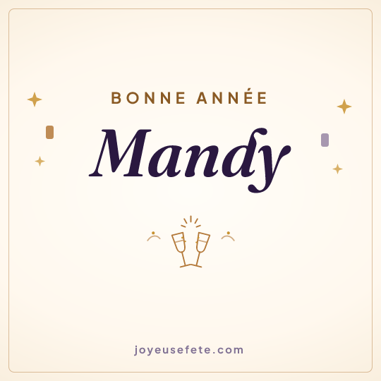 Image carrée « Bonne année Mandy » pour WhatsApp