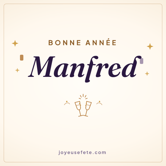 Image carrée « Bonne année Manfred » pour WhatsApp