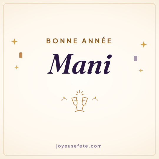 Image carrée « Bonne année Mani » pour WhatsApp