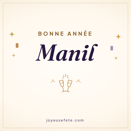 Image carrée « Bonne année Manil » pour WhatsApp