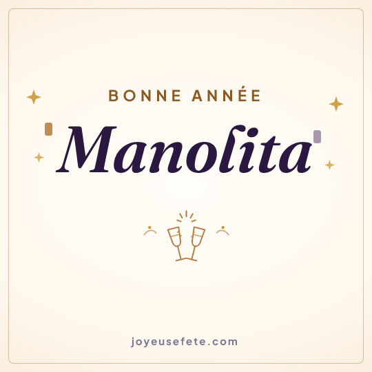 Image carrée « Bonne année Manolita » pour WhatsApp