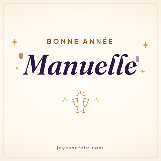 Image carrée « Bonne année Manuelle » pour WhatsApp