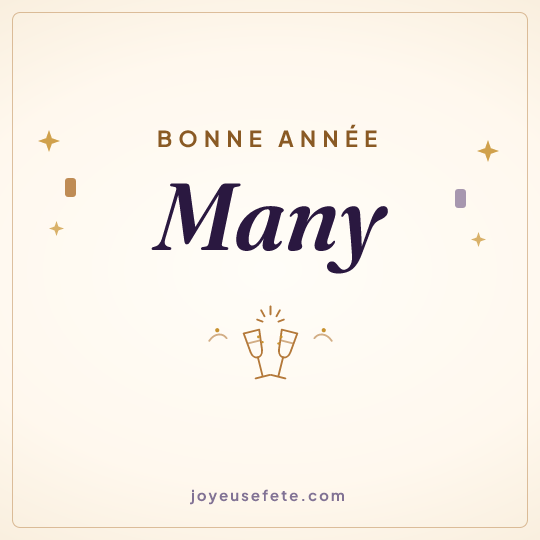 Image carrée « Bonne année Many » pour WhatsApp