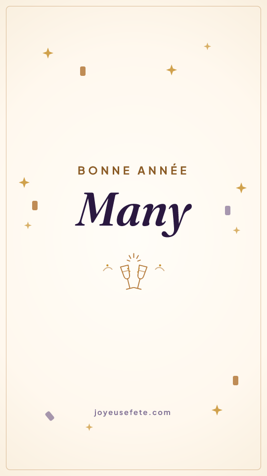 Image « Bonne année Many » au format story
