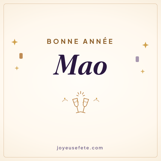 Image carrée « Bonne année Mao » pour WhatsApp