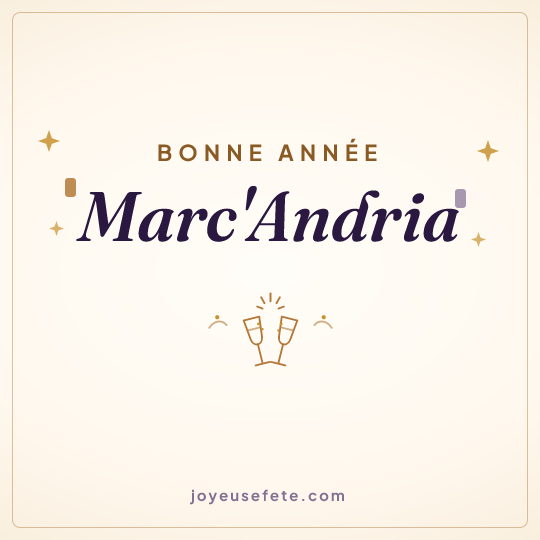 Image carrée « Bonne année Marc'Andria » pour WhatsApp
