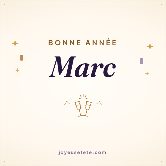 Image carrée « Bonne année Marc » pour WhatsApp